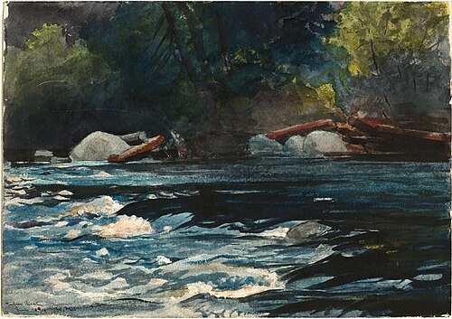 The Rapids, Hudson River, Adirondacks, 1894, Winslow Homer