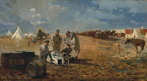 Rainy Day in Camp, 1871, Winslow Homer