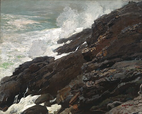 High Cliff, Coast of Maine, 1894, Winslow Homer