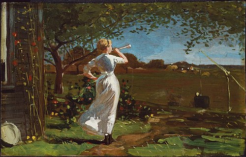 The Dinner Horn, 1870, Winslow Homer