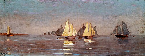 Gloucester Mackerel Fleet at Dawn, 1884, Winslow Homer