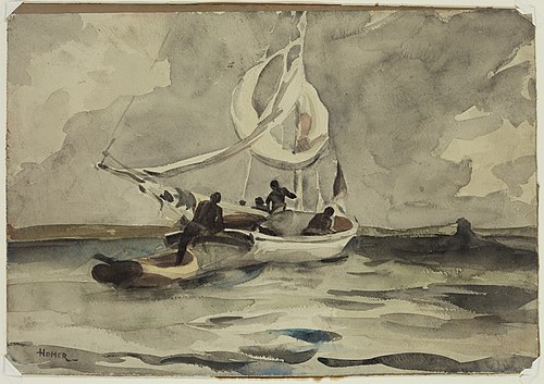Bahama Boatmen, 1850, Winslow Homer