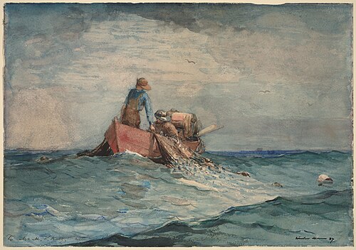 Hauling in the Nets, 1887, Winslow Homer