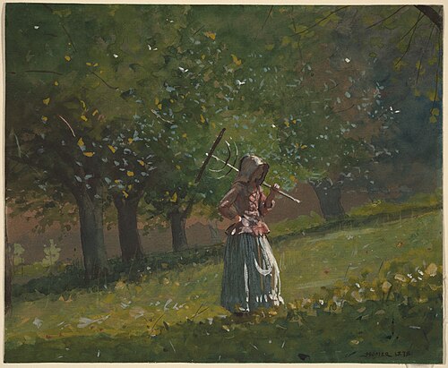 Girl with Hay Rake, 1878, Winslow Homer