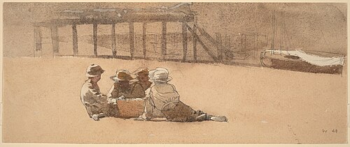 Four Boys on a Beach, 1873, Winslow Homer
