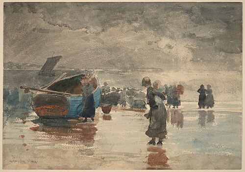 On the Sands, 1881, Winslow Homer