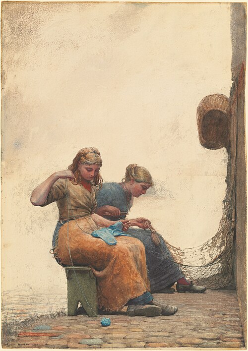 Mending the Nets, 1882, Winslow Homer