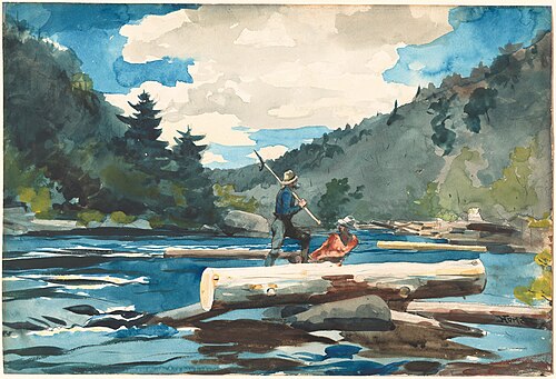 Hudson River, Logging, 1891, Winslow Homer
