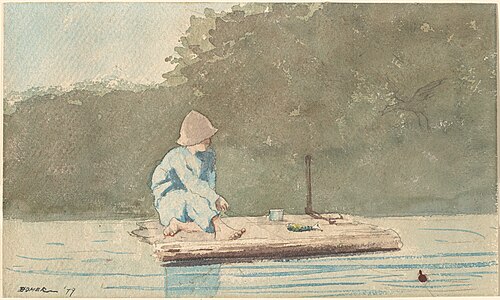 Boy on a Raft, 1879, Winslow Homer