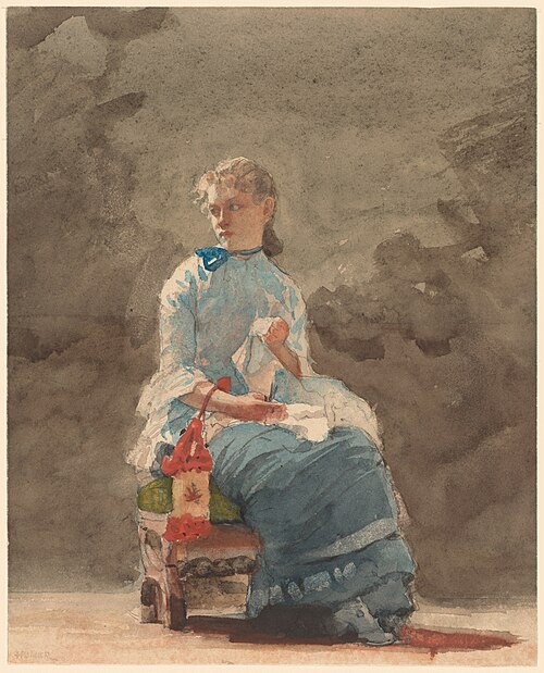 Young Woman Sewing, 1876, Winslow Homer