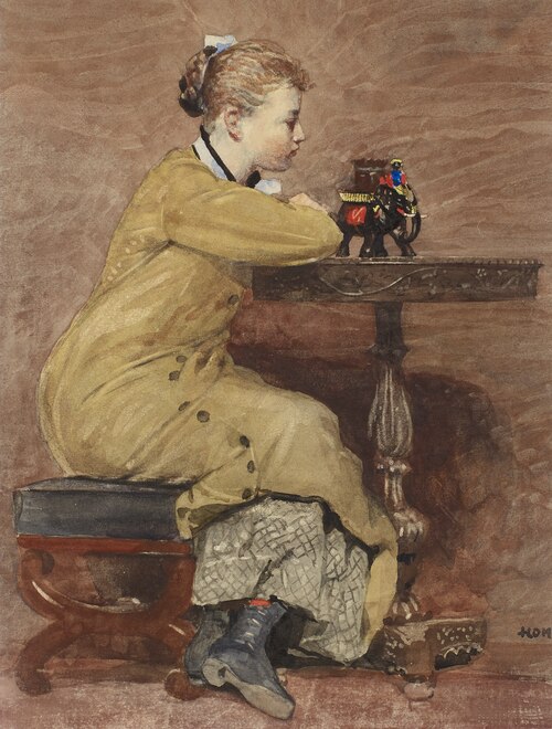 Woman and Elephant, 1877, Winslow Homer