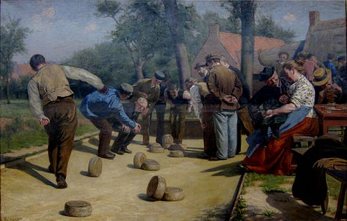 Le Jeu de bourle en Flandres, 1897, Rémy Cogghe