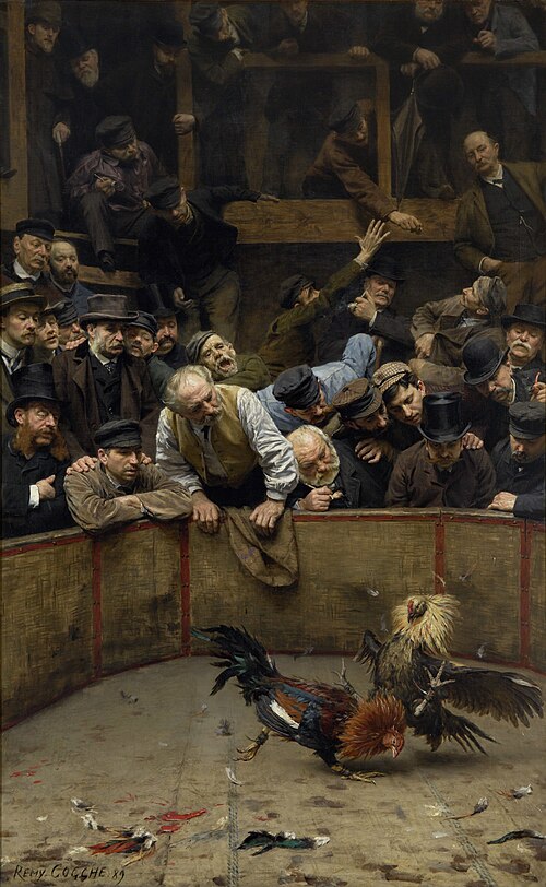 Combat de coqs en Flandres, 1889, Rémy Cogghe