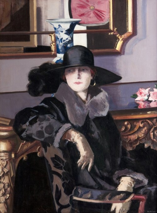 A Lady in Black, 1926, Francis Cadell