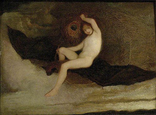 Ariel riding on a Bat, , Joseph Severn
