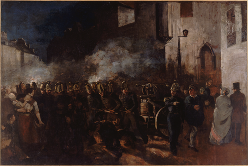 Pompiers courant à un incendie, 1850, Gustave Courbet