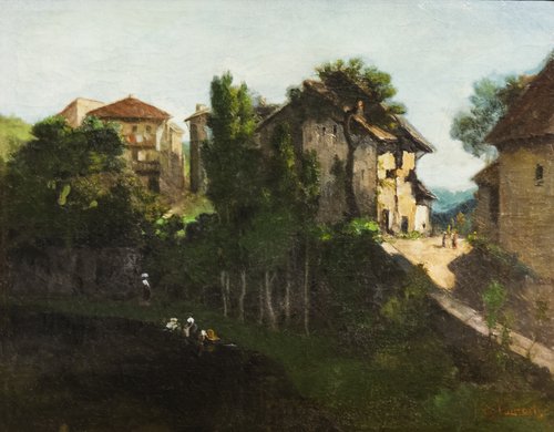 Paysage aux lavandières, 1856, Gustave Courbet