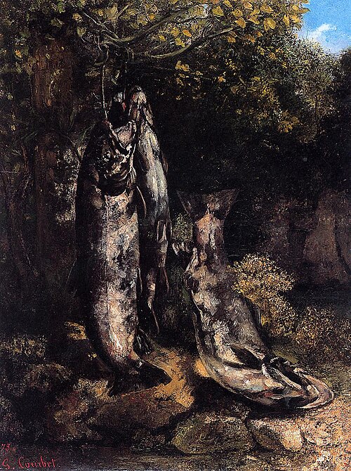 Les trois truites de la Loue, 1873, Gustave Courbet