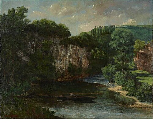La roche Oraguay, vallon de Maisières, Doubs, 1860, Gustave Courbet