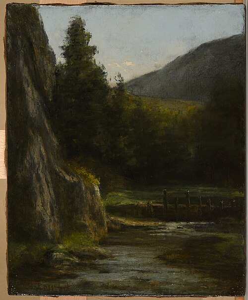 Rochers, sapins, ruisseau, 1850, Gustave Courbet