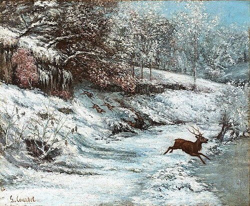 Scène de chasse sous la neige, 1864, Gustave Courbet
