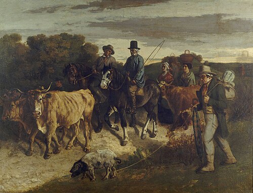 Peasants from Flagey back from the Fair, 1850, Gustave Courbet