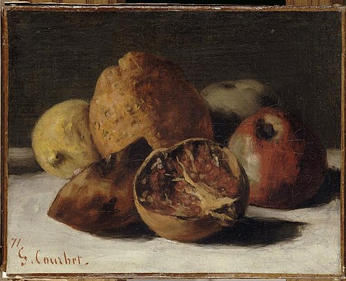 Nature morte aux fruits : pommes et grenades, 1871, Gustave Courbet