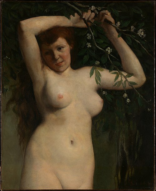 Nude with Flowering Branch, 1863, Gustave Courbet