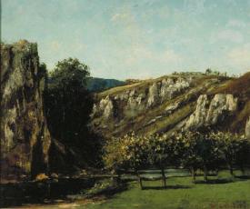 Paysage de montagne avec arbres fruitiers, Ornans, 1873, Gustave Courbet