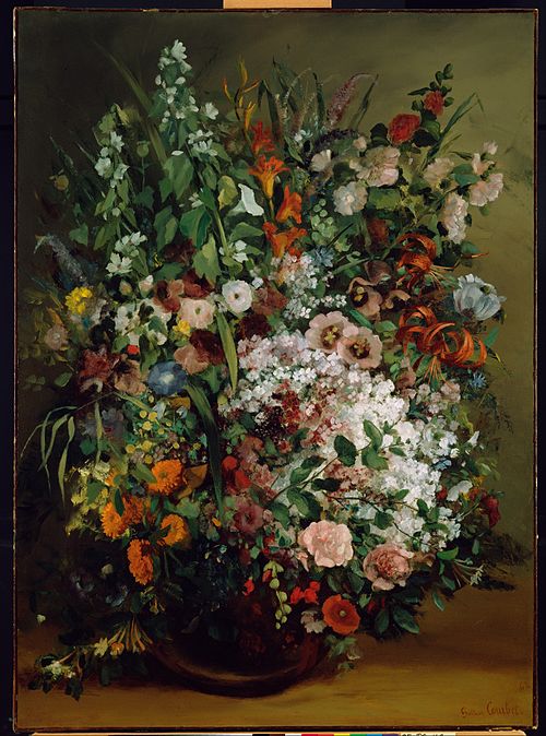 Bouquet de fleurs dans un vase, 1862, Gustave Courbet