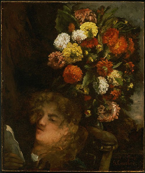 Head of a Woman and Flowers, 1871, Gustave Courbet