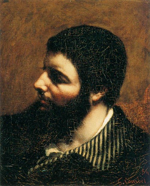 Autoportrait dit au col rayé, 1854, Gustave Courbet