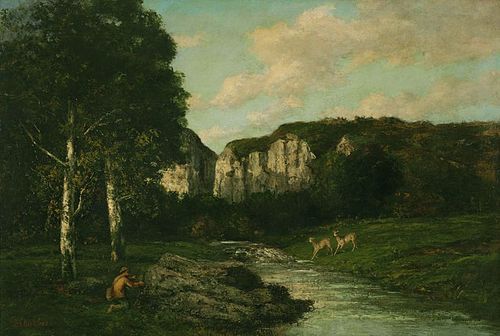 Paysage avec chasseur, 1873, Gustave Courbet