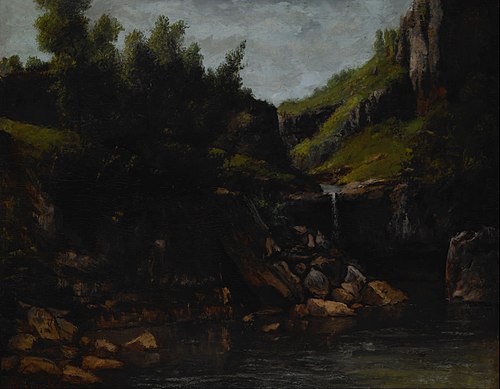 Cascade in a Rocky Landscape, 1872, Gustave Courbet