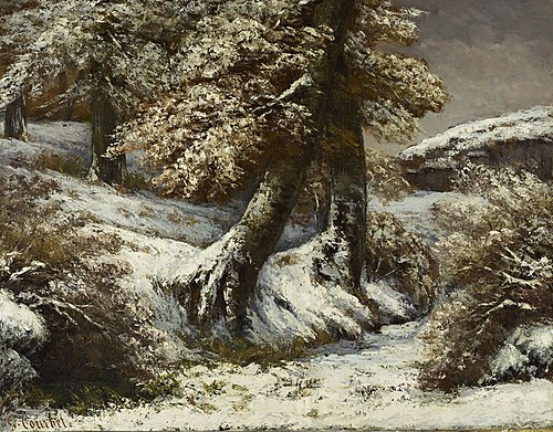 Trees in the Snow, 1865, Gustave Courbet