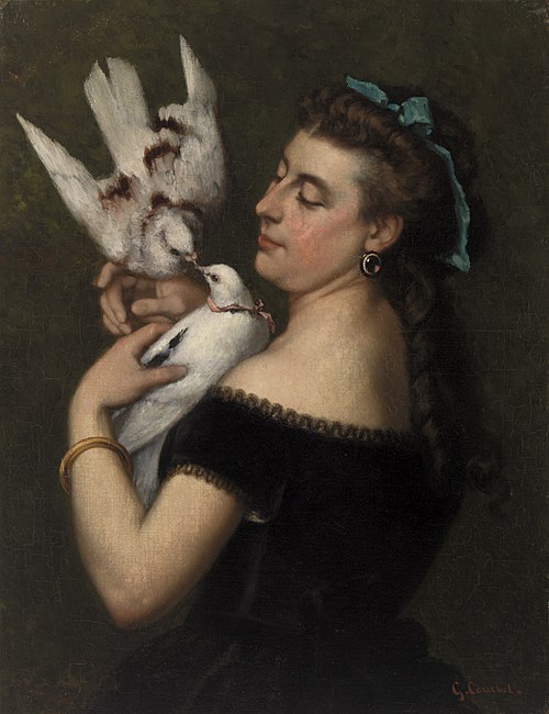 Woman with Pigeons, , Gustave Courbet