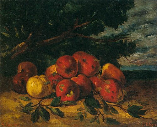 Pommes rouges au pied d'un arbre, 1871, Gustave Courbet