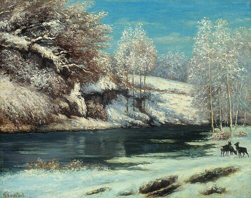 Winter Landscape with Deer, 1866, Gustave Courbet
