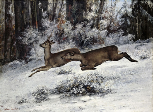 Le Change, épisode de chasse en Franche-Comté, 1866, Gustave Courbet