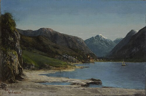 Chillon, vu de loin, 1875, Gustave Courbet
