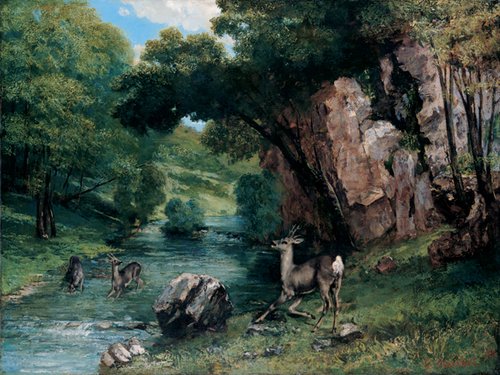 Roe Deer at a Stream, 1868, Gustave Courbet