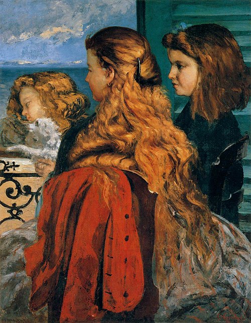 Three young Englishwomen by a Window, 1865, Gustave Courbet