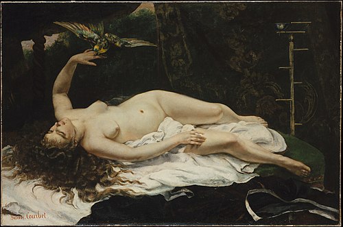Woman with a Parrot, 1866, Gustave Courbet
