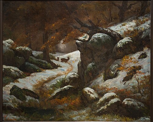 Roe Deer in the Snow, 1868, Gustave Courbet