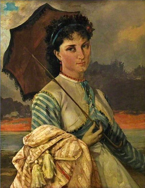 Woman with a Parasol, Mademoiselle Aubé de la Holde, 1865, Gustave Courbet