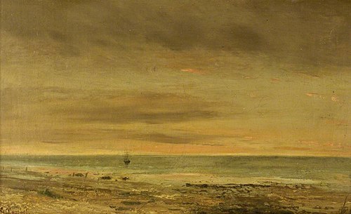 Seapiece at Honfleur, , Gustave Courbet