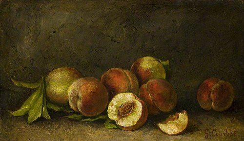 Nature morte de pêches, , Gustave Courbet