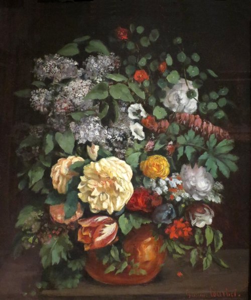 Vase of Lilacs, Roses, and Tulips, 1863, Gustave Courbet