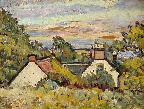 Cottages, Fife, 1923, Leslie Hunter