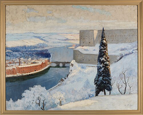 Huy on the Meuse on the Road to the Rhine, 1919, Maurice Galbraith Cullen